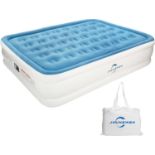 RRP £89.99 JHUNSWEN King Size Air Bed, Air Mattress with a Built-in Electric Pump and Storage Bag,