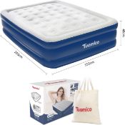 RRP £65.99 Tuomico Double Size Air Bed,Queen Size Air Mattress Blow-up Bed with Built-in Electric