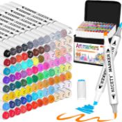 RRP £23.99 NICETY 96 Alcohol Markers Set - Colouring Pens Dual Tip Brush Pens for Adults & Artist,