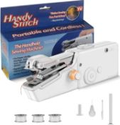 RRP £26 Set of 2 x Handheld Sewing Machine, Portable Mini Sewing Machine for Beginners, Cordless
