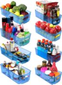 RRP £23.99 KICHLY Stackable Fridge Organisers - Set of 8 Storage Containers with Handles -