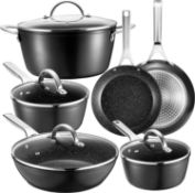 RRP £89.99 Fadware Pots and Pans Sets, Cookware Set 10-Piece for All Cooktops, Induction Hob