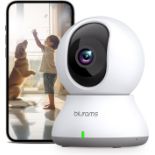 RRP £29.99 blurams 360° Home Security Camera, Night Vision, Motion Tracking, 2-Way Talk, Cloud&SD,