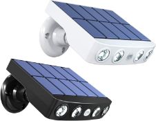 RRP £24.99 Blue_Bone 2 Pack Solar Lights Outdoor Solar Motion Sensor Security Lights with 3 Modes