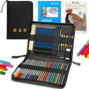 RRP £21.99 H & B Coloured Pencil,Artist Colouring Pencil,Professional Drawing Pencil Set (51