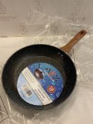 AEX Non-Stick Copper Frying Pan with Wooden Handle 28cm Pan