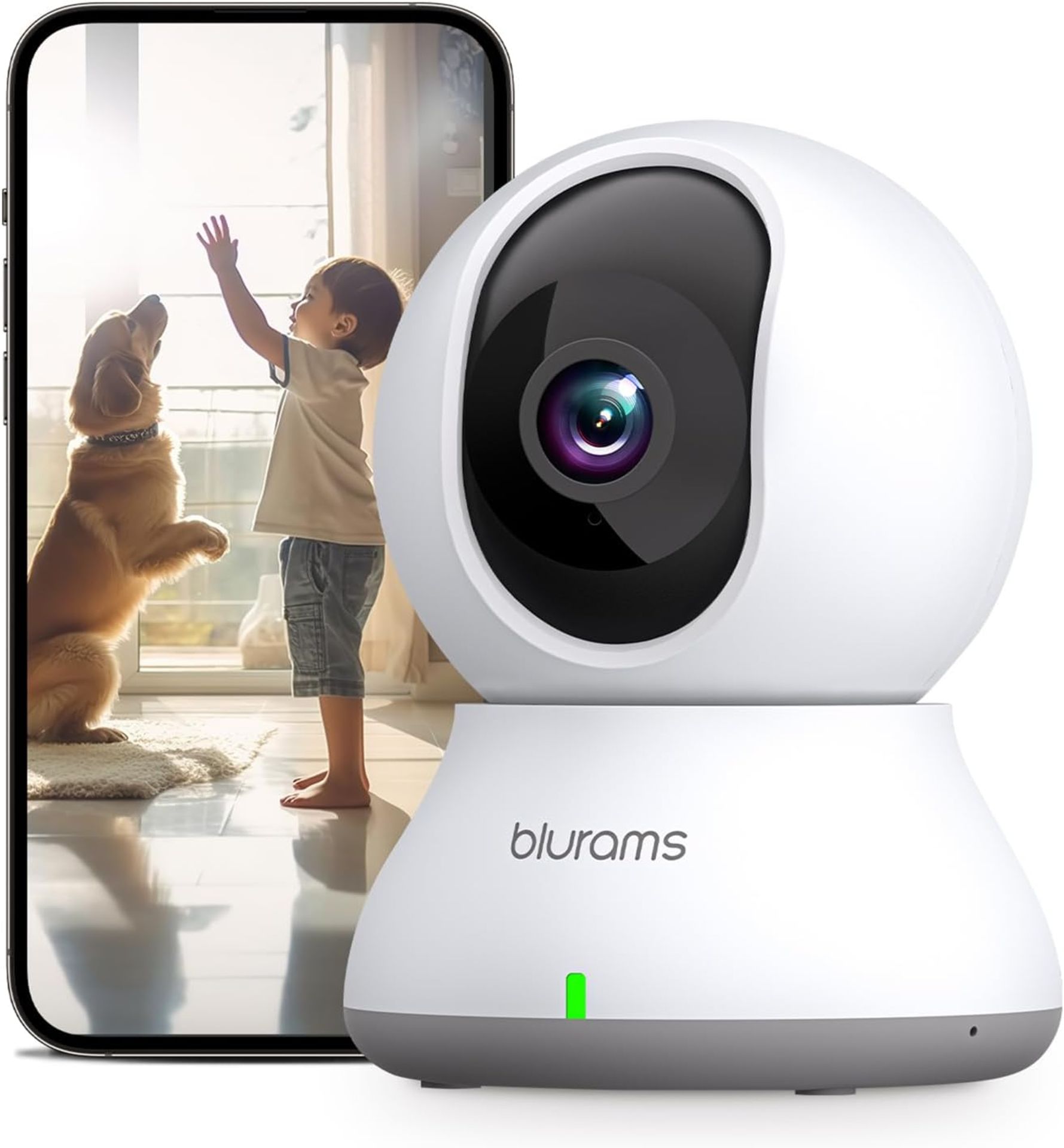 RRP £29.99 blurams 360° Home Security Camera, Night Vision, Motion Tracking, 2-Way Talk, Cloud&SD,
