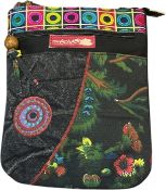 RRP £39.99 Macha Flat bag pouch for women with ethnic indian shoulder strap (Black 01)