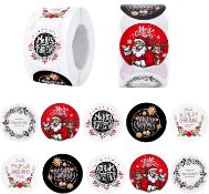 RRP £150 Set of 15 x Pack of 1000 Christmas Roll Stickers 1 Inch / 1.5 Inch Self-Adhesive