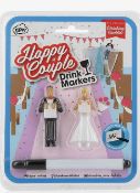 RRP £24.99 Greetingles 12 Cards of Husband & Wife Happy Couple Novelty Glass Marker Sets. Fun