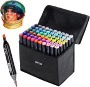 RRP £19.99 Dual Tips Markers Set, Graphic Marker Pens,Touchbool-60 Colours Permanent Art Markers Set