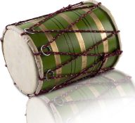 RRP £34 Set of 2 x Handmade Wooden & Leather Classical Indian Folk Tabla Drum Set Hand Percussion