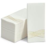 RRP £20.99 JEBBLAS Disposable Guest Towels, 100 Pack Linen Feel Hand Towels, Cloth-Like Paper