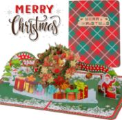 RRP £90 Set of 10 x Christmas 3D Greeting Cards Pop Up Merry Christmas Cards Holiday Greeting