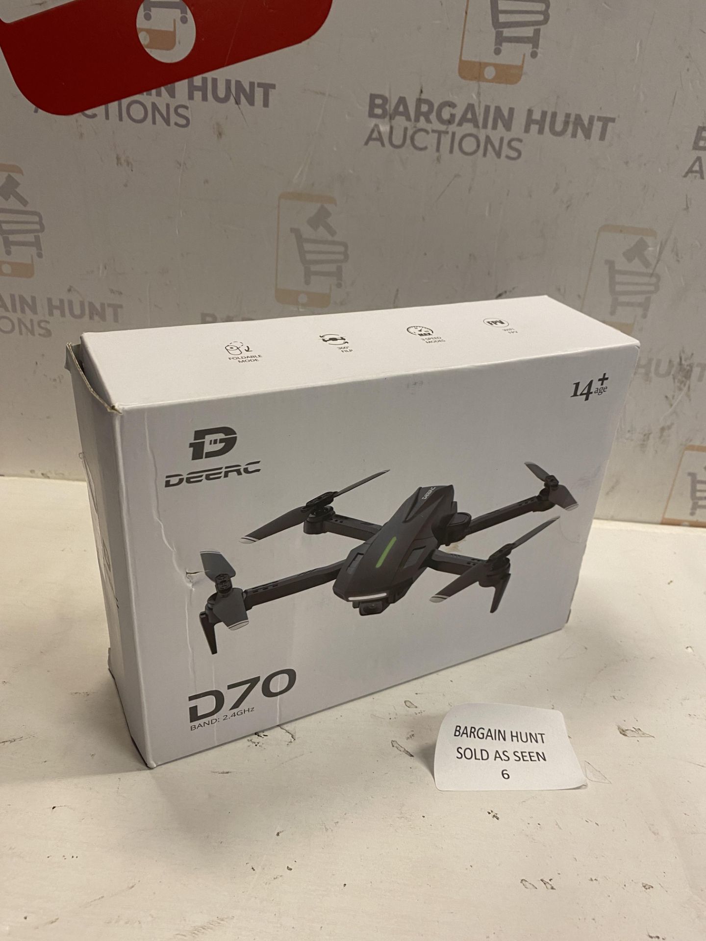 RRP £49.99 DEERC D70 Mini Drone with Camera, 720P HD FPV Foldable RC Quarcopter, Tap Fly, 360° - Image 2 of 2