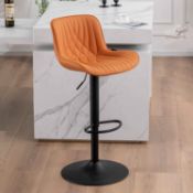 RRP £139.99 YOUTASTE Single Modern Bar Stool with Back Adjustable Barstools Luxury Upholstered Bar