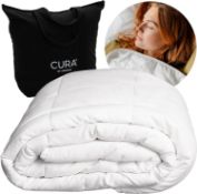 RRP £89.99 CURA Pearl Classic 150x210 7kg Premium Cotton Weighted Blanket — Heavy Weighted Duvet —