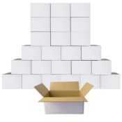 RRP £40 Set of 2 x PETAFLOP 25 pack 9x6x4 inch White Cardboard Boxes Kraft Corrugated Postal