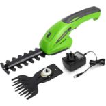 RRP £39.99 WORKPRO 7.2V 2-in-1 Cordless Hedge Trimmer & Grass Shear with 1500mAh Lithium-Ion