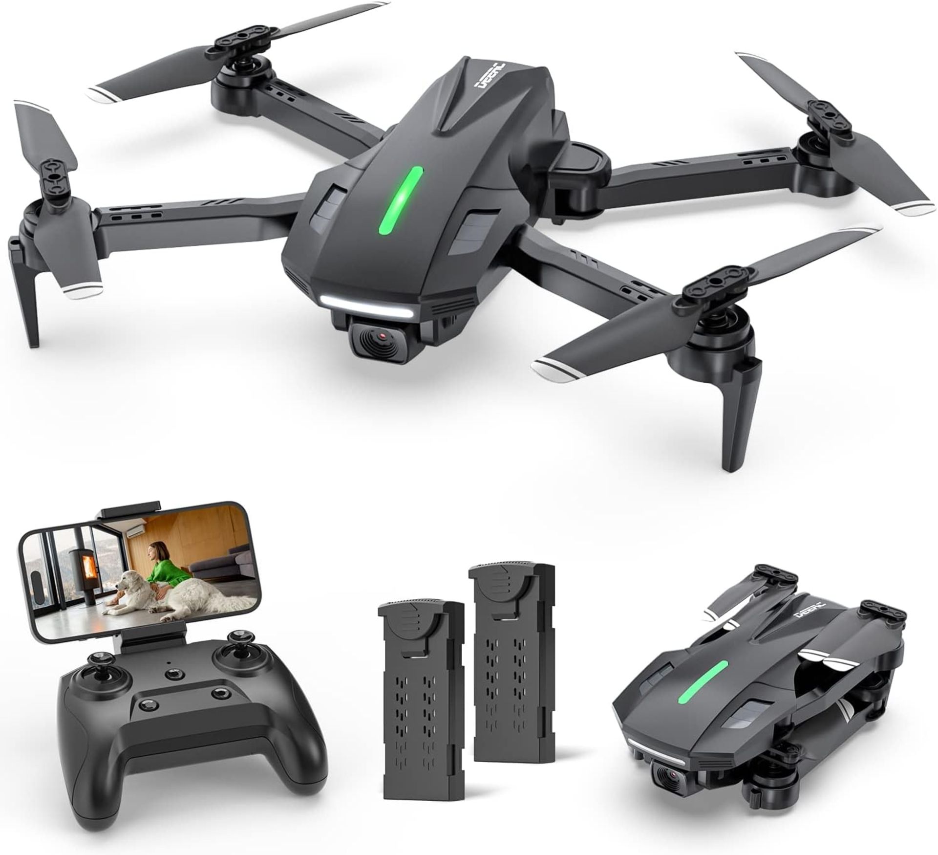 RRP £49.99 DEERC D70 Mini Drone with Camera, 720P HD FPV Foldable RC Quarcopter, Tap Fly, 360°