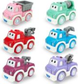 RRP £39 Set of 3 x Ynybusi 6Pcs Pull Back Cars Set|Toy Cars for 1 2 3 4 5 Year Old Kids Boys Girls