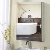 RRP £99.99 TMEE Bathroom Mirror Cabinets 450W x 550H with Storage Unit & Double Sided Door, Mirrored