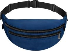 RRP £24 Set of 3 x Ryaco Bum Bag Waist Pack Water Resistant Fanny Pack 3 Pockets Workout Pouch