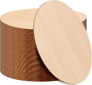 RRP £24.99 PINGEUI 50 Pieces 20cm Unfinished Wooden Circles, 0.25cm Thick Blank Cutouts for
