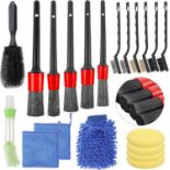 Professional 20Pcs Car Detailing Brush Set Auto Wheel Brush Kit Interior and Exterior Washing Tool