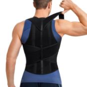 RRP £96 Set of 4 x Junlan Back Straightener Posture Corrector for Men Adjustable Scoliosis Back