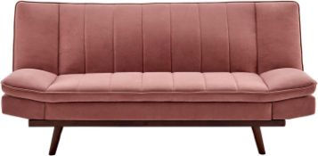RRP £299 Bravich Mondaine 3 Seater Sofa Bed - Grey. Velvet Fabric Click Clack Sofa Bed, Recliner Cou