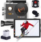 RRP £39.99 Yolansin 4K Action Camera WiFi 20MP 40M waterproof underwater Camera EIS with 2.4G remote