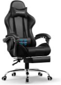 RRP £134.99 GTPLAYER Gaming, Computer Chair with Footrest and Lumbar Support, Height Adjustable