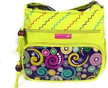 RRP £38.99 Macha Shoulder Bag in Cotton and Leather For Women Indian Ethnic