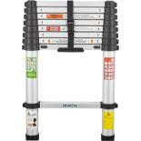 RRP £69.99 BIVATIA Telescopic Ladder 2.6M Aluminum: 8.5FT Telescoping Ladder Extendable Foldable