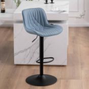 RRP £179.99 YOUTASTE Single Modern Bar Stool with Back Adjustable Luxury Upholstered Bar Chair