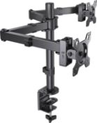 RRP £39.99 Relaxact Dual Monitor Arm for 17-32 inch LCD LED PC Screens, Ergonomic Double Monitor