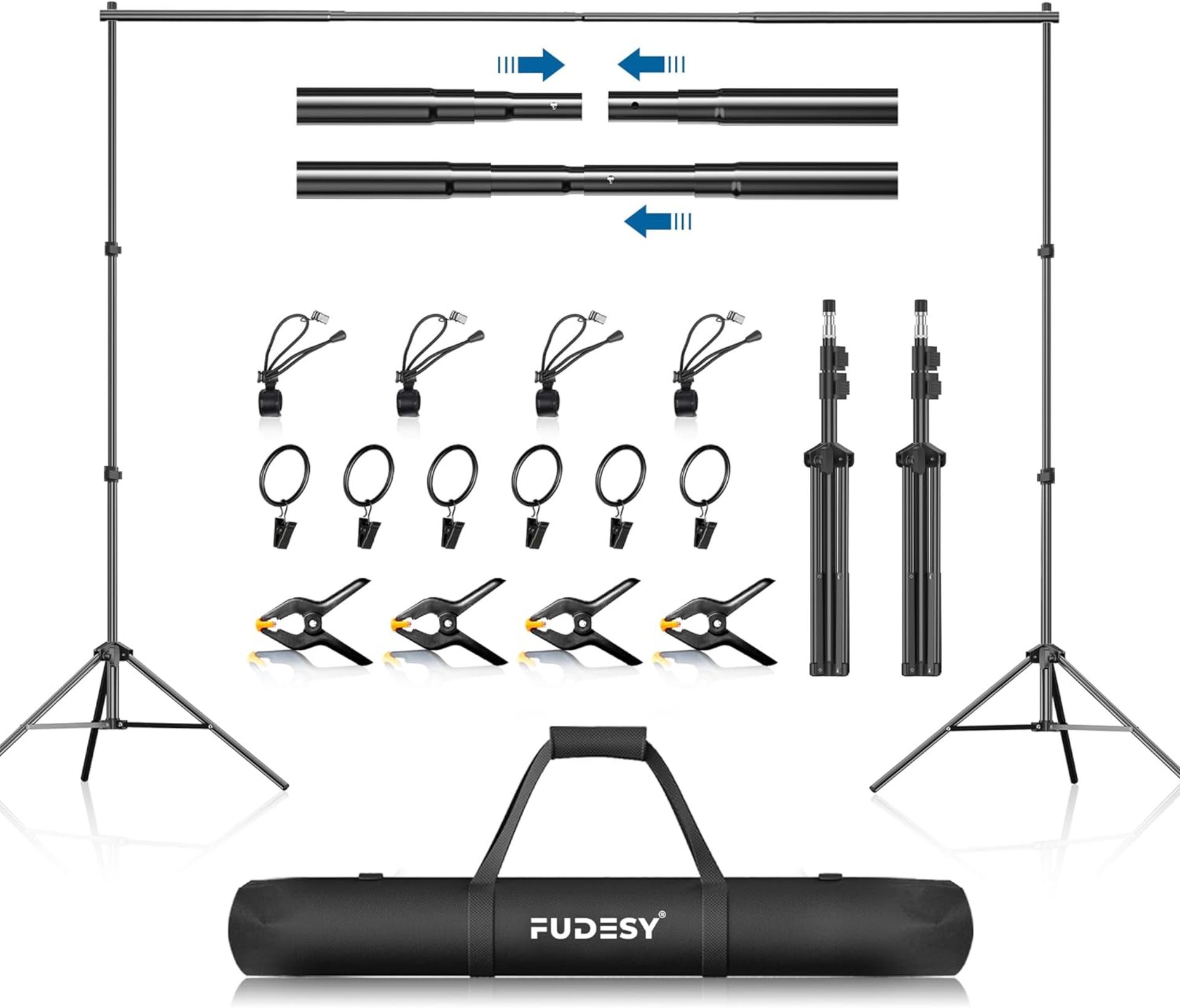 RRP £45.99 FUDESY Backdrop Stand Kit, 7x10Ft / 2.1x3m Heavy Duty Photo Video Studio Support