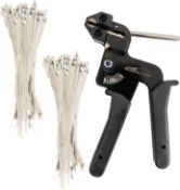 RRP £31.99 Stainless Steel Cable Tie Gun Kit Metal Tie Tensioning & Cutting Zip Ties Tool with