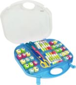 RRP £22.99 EXERZ Paper Punch Set 40pcs in a Storage Box Including Punches/Craft Scissors/Color