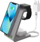RRP £33.99 Wireless Charger, Charging Dock, Qi-Certified Charging Station Compatible with iPhone,