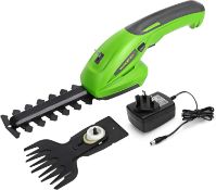 RRP £39.99 WORKPRO 7.2V 2-in-1 Cordless Hedge Trimmer & Grass Shear with 1500mAh Lithium-Ion