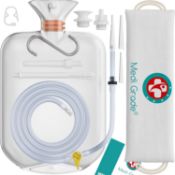 RRP £50 Set of 2 x Medi Grade Enema Kit for Adults, 2 Litres - Transparent, Hands-free Colonic