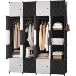 RRP £79.99 JOISCOPE Portable Wardrobe for Bedroom, 20-Cube Storage Foldable Wardrobe With Clothes