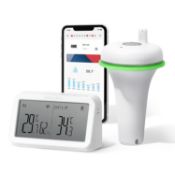 RRP £69.99 INKBIRD IBS-P02R Floating Pool Thermometer with IBS-M2 WiFi Gateway, Wireless Swimming