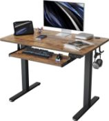 RRP £139 FEZIBO Height Adjustable Electric Standing Desk with Keyboard Tray, 100 x 60 cm Sit Stand