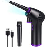 RRP £34.99 Air Duster, Electric Air Duster with LED Light, Upgraded 15000mAh Battery, Powerful 36000