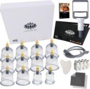 RRP £29.99 Uplife Cupping Therapy Set, 12 Premium Vacuum Air Suction Cups with Pumping Handle and