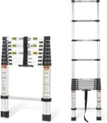 Telescopic Ladder, 8.5FT RIKADE Aluminum Telescoping Ladder with Non-Slip Feet, Portable Extension