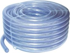 RRP £22.99 19mm ID 5 Metre Length Clear Braided PVC Hose with Synthetic Reinforcement